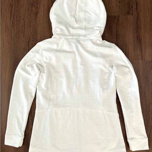 T by Talbots White Hooded Zip-Up Women's Top - Picture 2 of 4